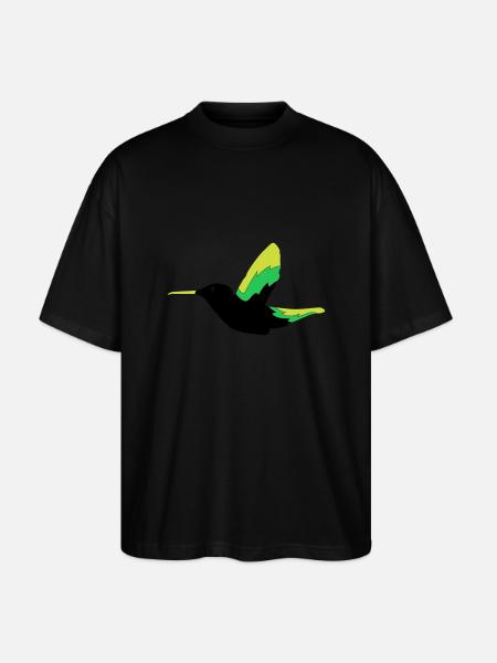 Hummingbird Bird - Stanley/Stella Oversized Unisex Organic T-shirt Blaster 2.0 - black