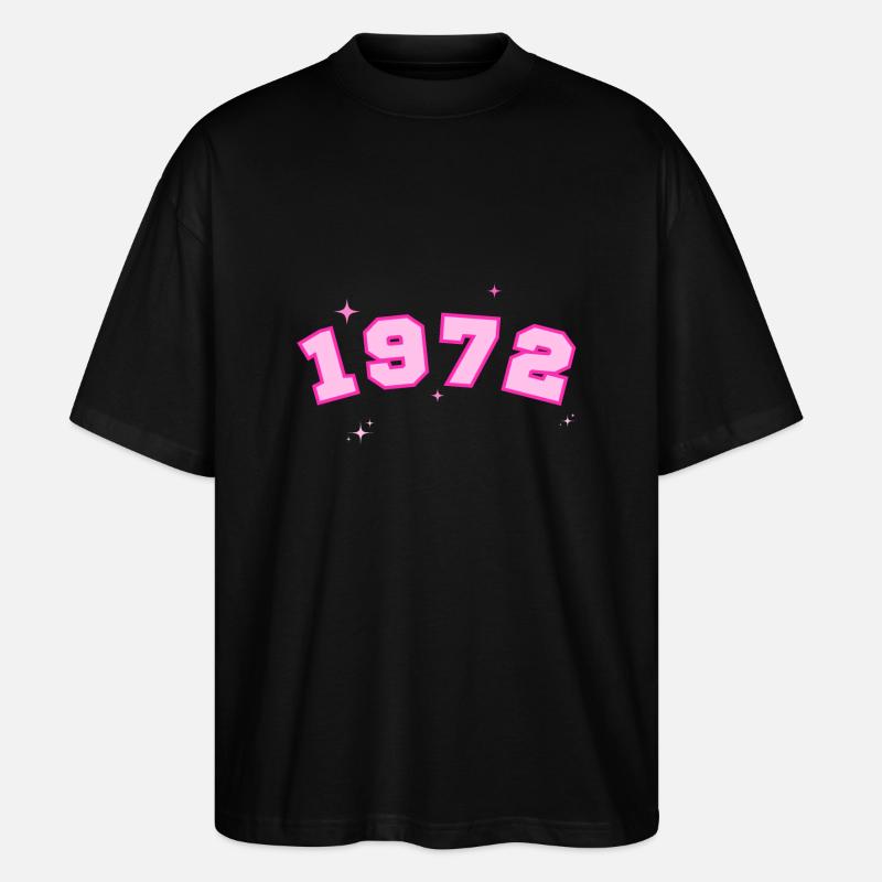 1972 rose étoile - T-shirt bio Blaster 2.0 coupe oversize Stanley/Stella Unisexe - noir