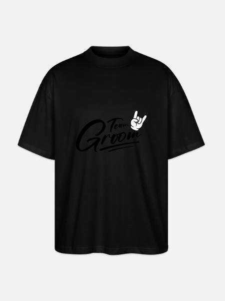 Groom Team Groom Bachelor - Stanley/Stella Oversized Unisex Organic T-shirt Blaster 2.0 - black