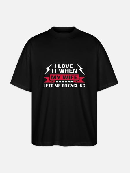 My Wife Lets Go Cycling - Stanley/Stella Oversized Unisex Organic T-shirt Blaster 2.0 - black
