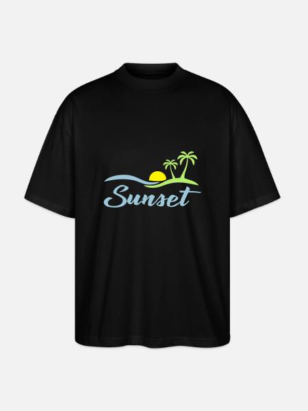 Sunset beach - Stanley/Stella Oversized Unisex Bio T-Shirt Blaster 2.0 - Schwarz