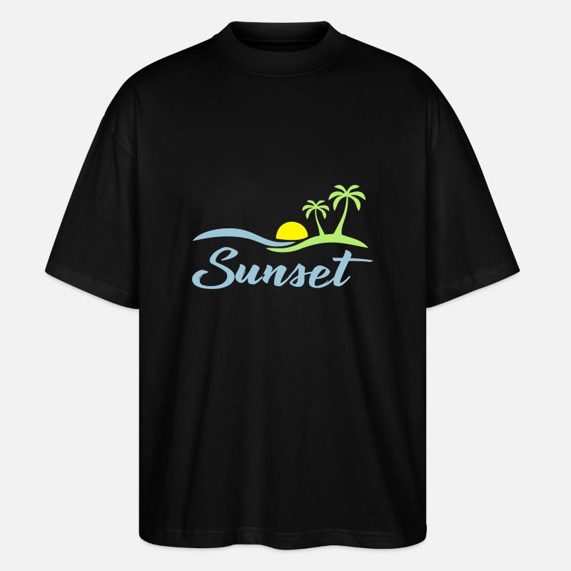 Sunset beach - Stanley/Stella Oversized Unisex Bio T-Shirt Blaster 2.0 - Schwarz