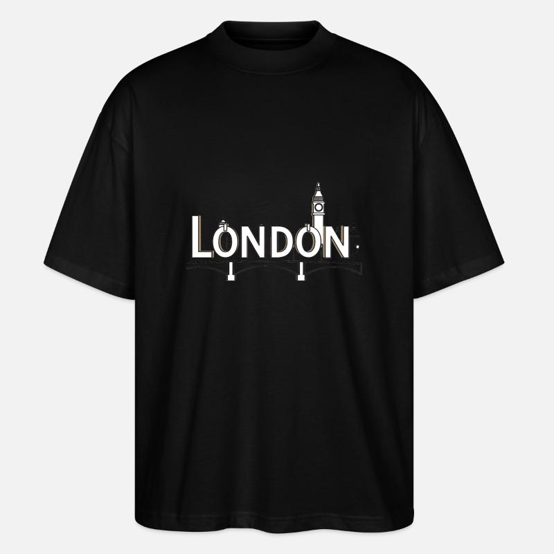 London Skyline Geschenkidee - Stanley/Stella Oversized Unisex Bio T-Shirt Blaster 2.0 - Schwarz