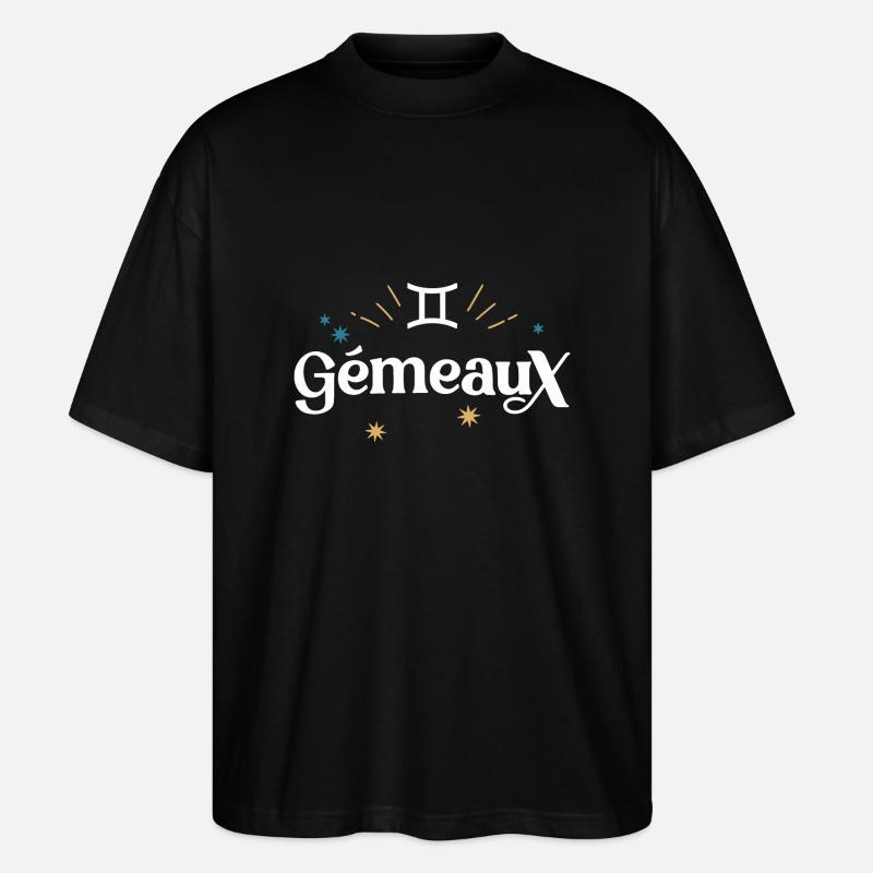 Gémeaux - T-shirt bio Blaster 2.0 coupe oversize Stanley/Stella Unisexe - noir