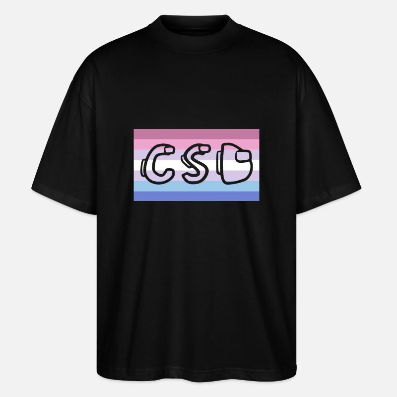 bigender pride CSD - Stanley/Stella Oversized Unisex Organic T-shirt Blaster 2.0 - black