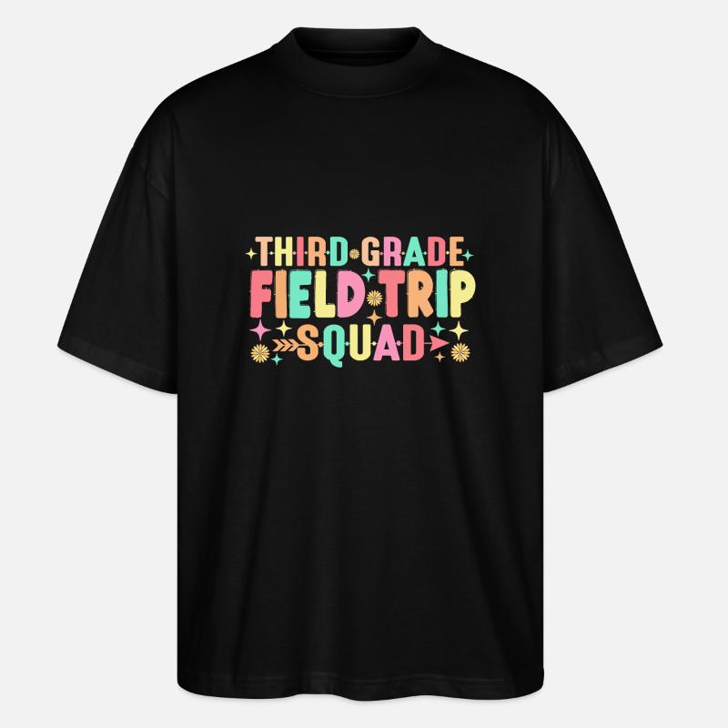 Lehrerschüler Dritte 3. Klasse Exkursionstruppe - Stanley/Stella Oversized Unisex Bio T-Shirt Blaster 2.0 - Schwarz