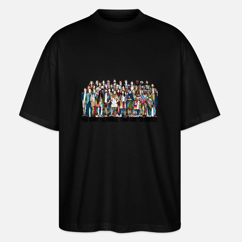 Menschen2024 Pride - Stanley/Stella Oversized Unisex Bio T-Shirt Blaster 2.0 - Schwarz