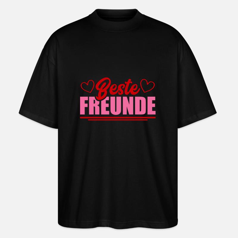 beste freunde - Stanley/Stella Oversized Unisex Bio T-Shirt Blaster 2.0 - Schwarz