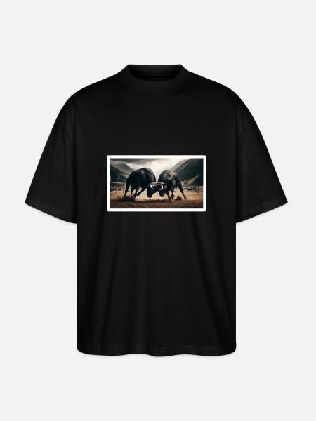 Herens Bulls - Stanley/Stella Oversized Unisex Organic T-shirt Blaster 2.0 - black