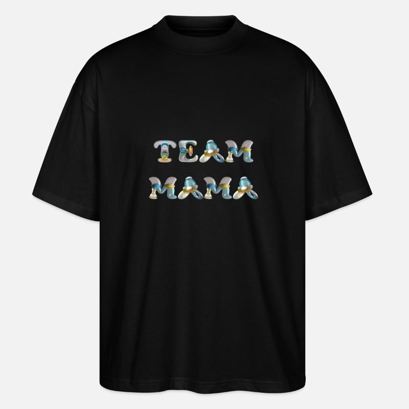 Team Mama Schnuller - Stanley/Stella Oversized Unisex Bio T-Shirt Blaster 2.0 - Schwarz