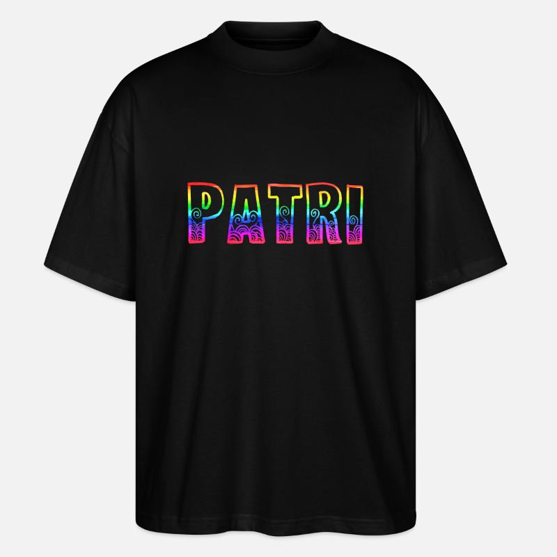 patri rs regenbogen - Stanley/Stella Oversized Unisex Bio T-Shirt Blaster 2.0 - Schwarz