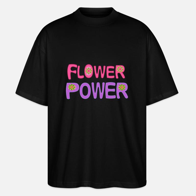 Flower power - Stanley/Stella Oversized Unisex Bio T-Shirt Blaster 2.0 - Schwarz