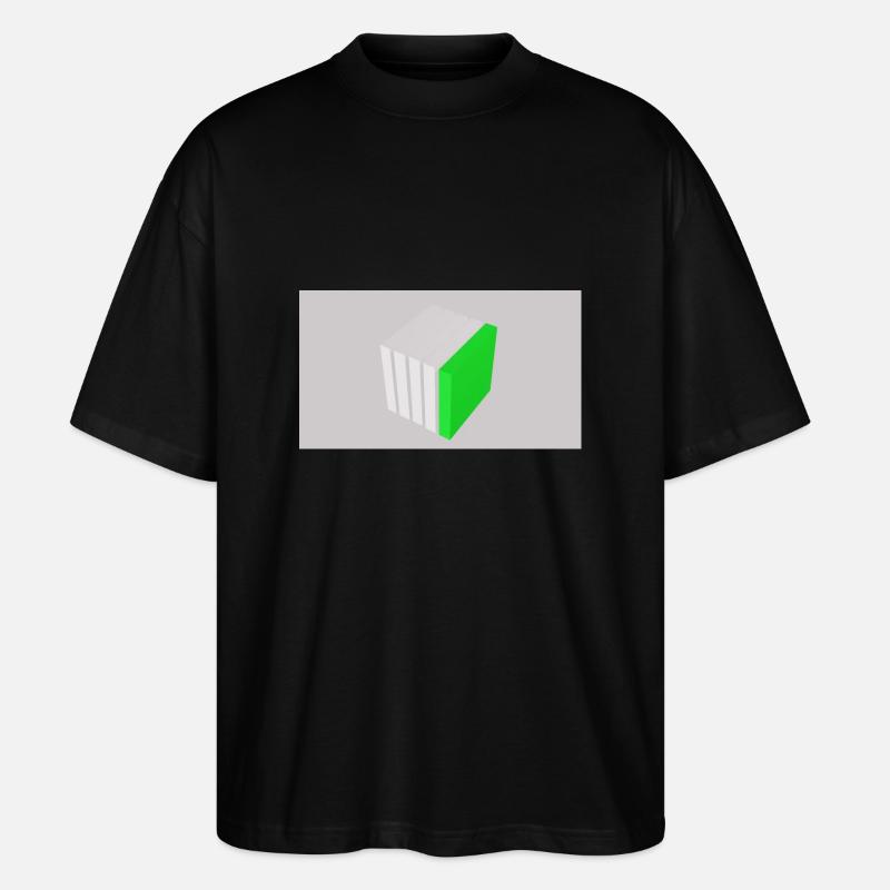Spaltwürfel grün - Stanley/Stella Oversized Unisex Bio T-Shirt Blaster 2.0 - Schwarz
