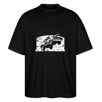 Cadeau de saison de Derby de démolition cool - T-shirt bio Blaster 2.0 coupe oversize Stanley/Stella Unisexe - noir - Devant - Alina (178cm) & Michal (187cm)