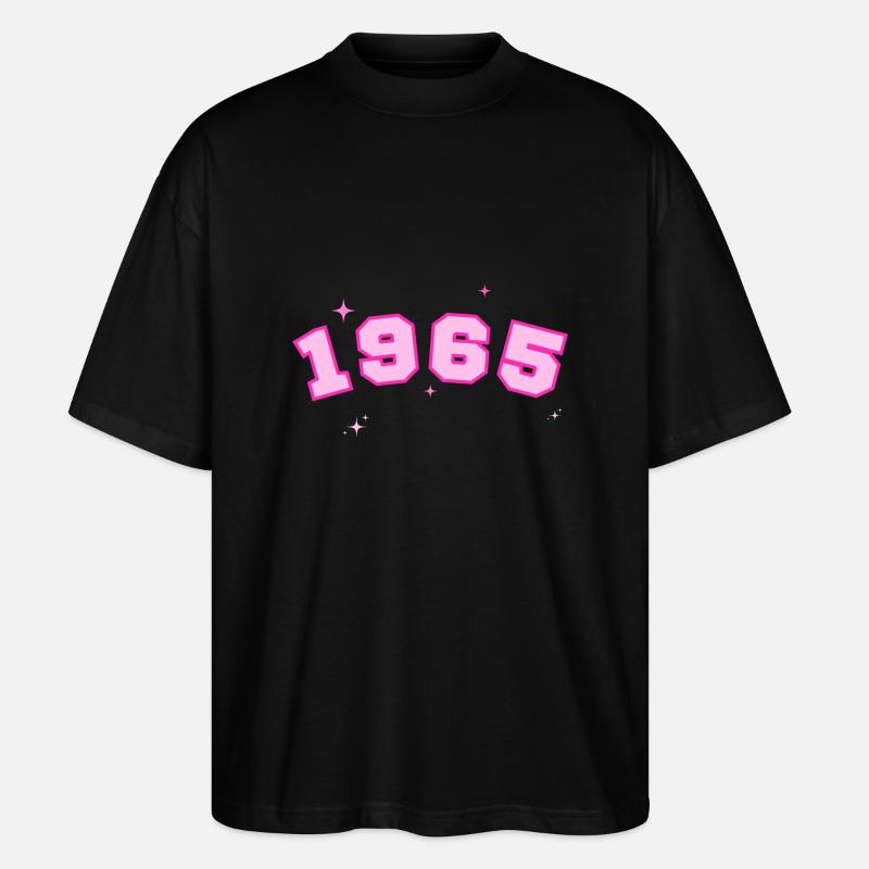 1965 rose étoile - T-shirt bio Blaster 2.0 coupe oversize Stanley/Stella Unisexe - noir