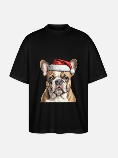Bouledogue de Noël - T-shirt bio Blaster 2.0 coupe oversize Stanley/Stella Unisexe - noir