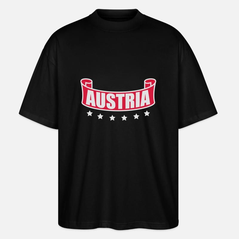 Austria Banner Logo - Stanley/Stella Oversized Unisex Bio T-Shirt Blaster 2.0 - Schwarz