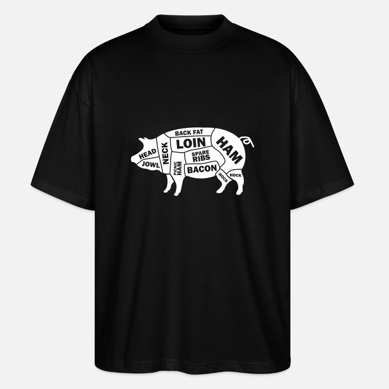 Pig Schwein - Stanley/Stella Oversized Unisex Bio T-Shirt Blaster 2.0 - Schwarz