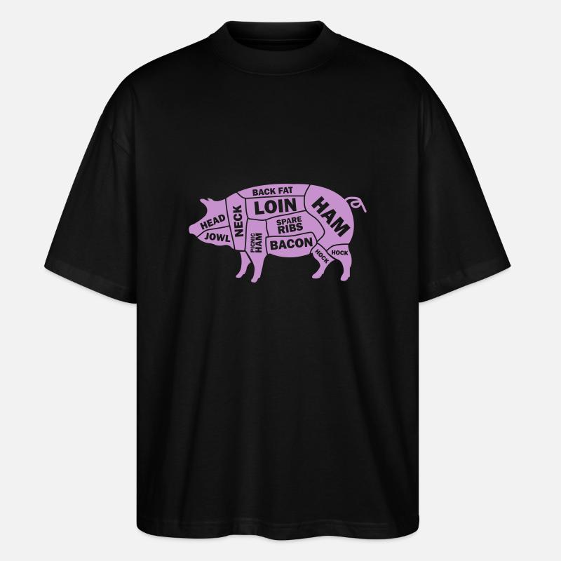 Pig Schwein - Stanley/Stella Oversized Unisex Bio T-Shirt Blaster 2.0 - Schwarz