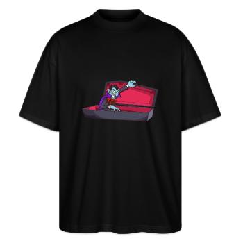 Vampire In Coffin - Stanley/Stella Oversized Unisex Organic T-shirt Blaster 2.0 - black - Front - Alina (178cm) & Michal (187cm)