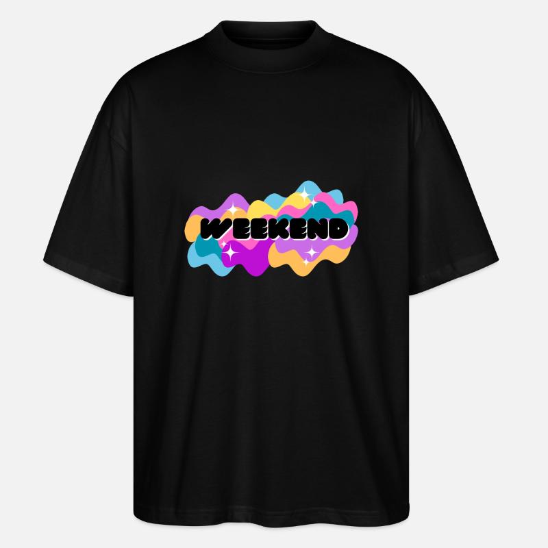 Weekend Vibes Shirt - Stanley/Stella Oversized Unisex Bio T-Shirt Blaster 2.0 - Schwarz