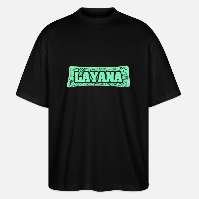 Layana als Geburtsname - Stanley/Stella Oversized Unisex Bio T-Shirt Blaster 2.0 - Schwarz