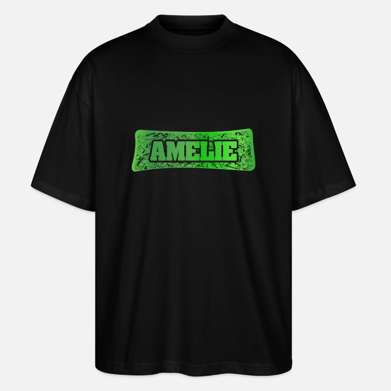 Vorname Amelie - Stanley/Stella Oversized Unisex Bio T-Shirt Blaster 2.0 - Schwarz