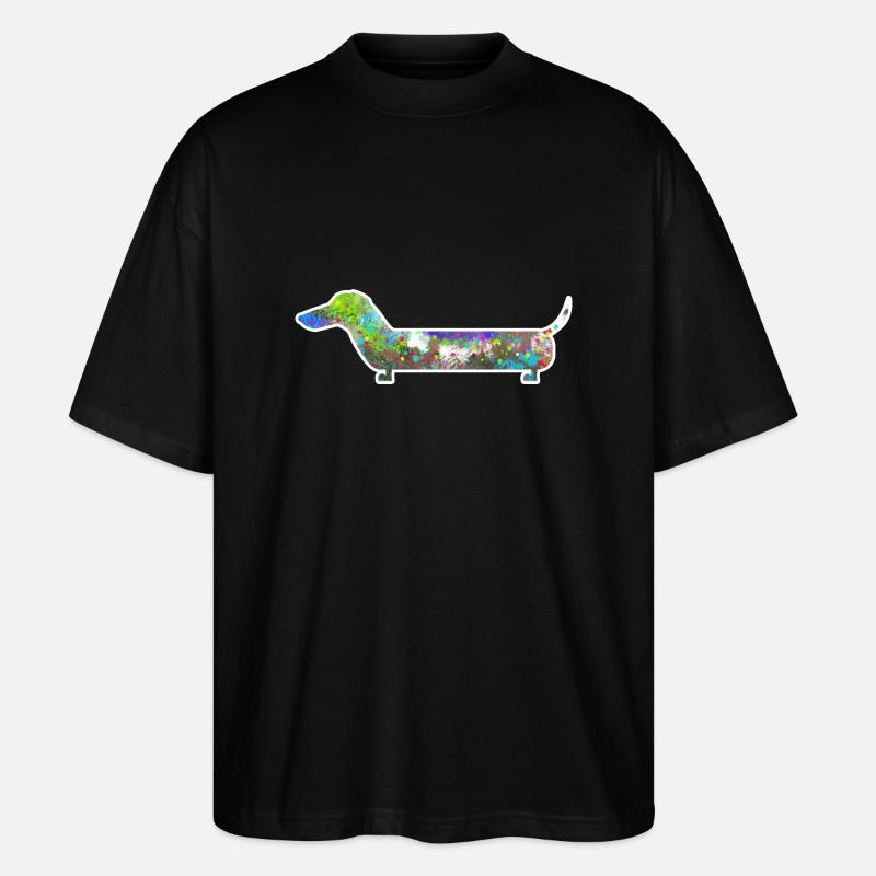 bunter Hund - Stanley/Stella Oversized Unisex Bio T-Shirt Blaster 2.0 - Schwarz