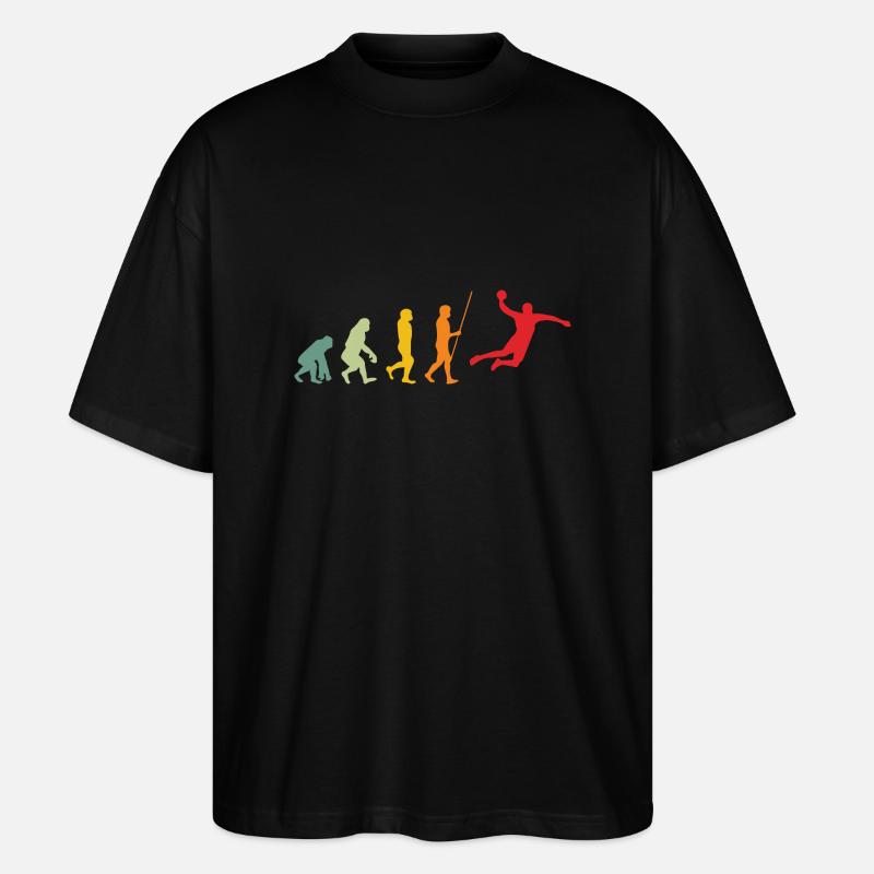 Handball Evolution Développement Rétro - T-shirt bio Blaster 2.0 coupe oversize Stanley/Stella Unisexe - noir