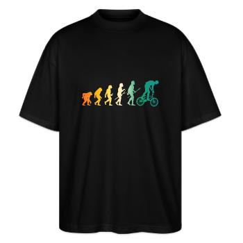 Fahrrad Evolution Mountainbike - Stanley/Stella Oversized Unisex Bio T-Shirt Blaster 2.0 - Schwarz - Vorne - Alina (178cm) & Michal (187cm)