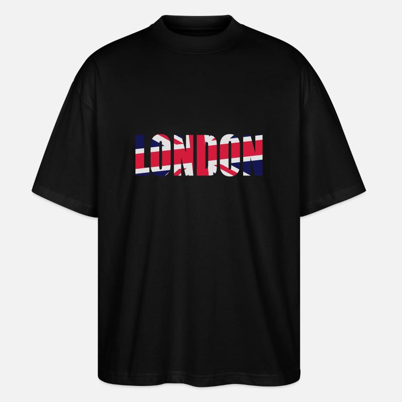London Union Jack - Stanley/Stella Oversized Unisex Organic T-shirt Blaster 2.0 - black