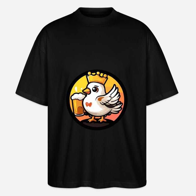 Taube Vogel Bier - Stanley/Stella Oversized Unisex Bio T-Shirt Blaster 2.0 - Schwarz