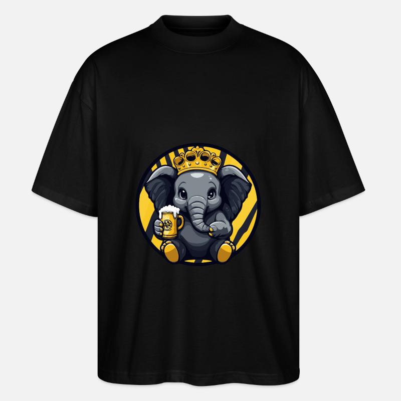 Elefant Bier - Stanley/Stella Oversized Unisex Bio T-Shirt Blaster 2.0 - Schwarz