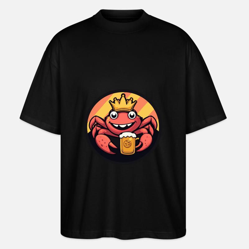 Krebs Krabbe Bier - Stanley/Stella Oversized Unisex Bio T-Shirt Blaster 2.0 - Schwarz