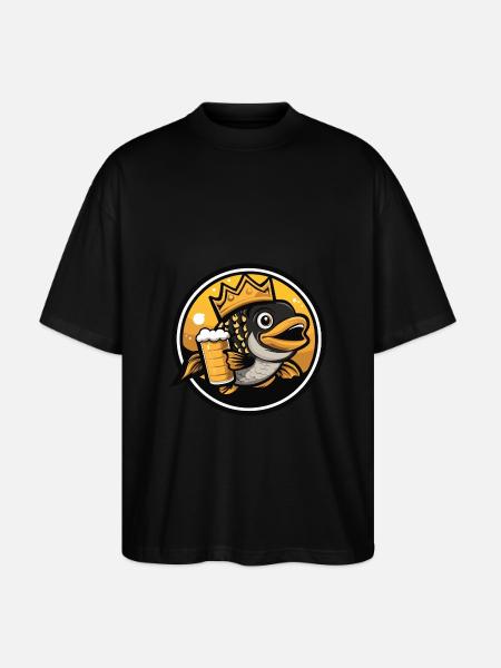 Piranha Fish Beer - Stanley/Stella Oversized Unisex Organic T-shirt Blaster 2.0 - black