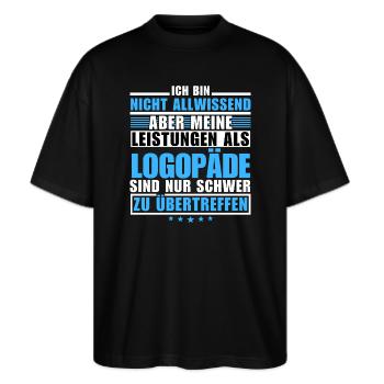 Unübertroffene Leistung als Unübertroffene Leistun - Stanley/Stella Oversized Unisex Bio T-Shirt Blaster 2.0 - Schwarz - Vorne - Alina (178cm) & Michal (187cm)