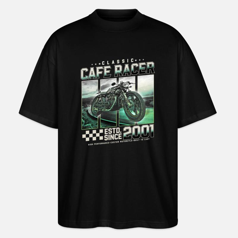 Cafe Racer built in 2001 - Stanley/Stella Oversized Unisex Organic T-shirt Blaster 2.0 - black