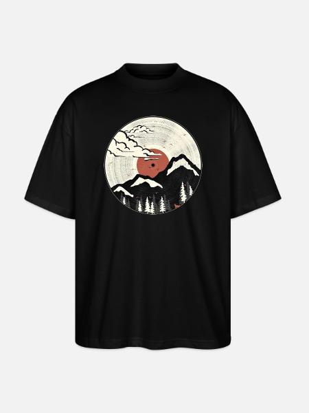 Mountain Sound Graphic - Stanley/Stella Oversized Unisex Organic T-shirt Blaster 2.0 - black