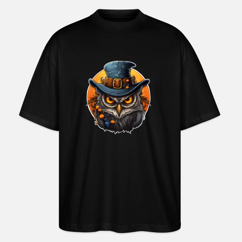 Eule Halloween - Stanley/Stella Oversized Unisex Bio T-Shirt Blaster 2.0 - Schwarz