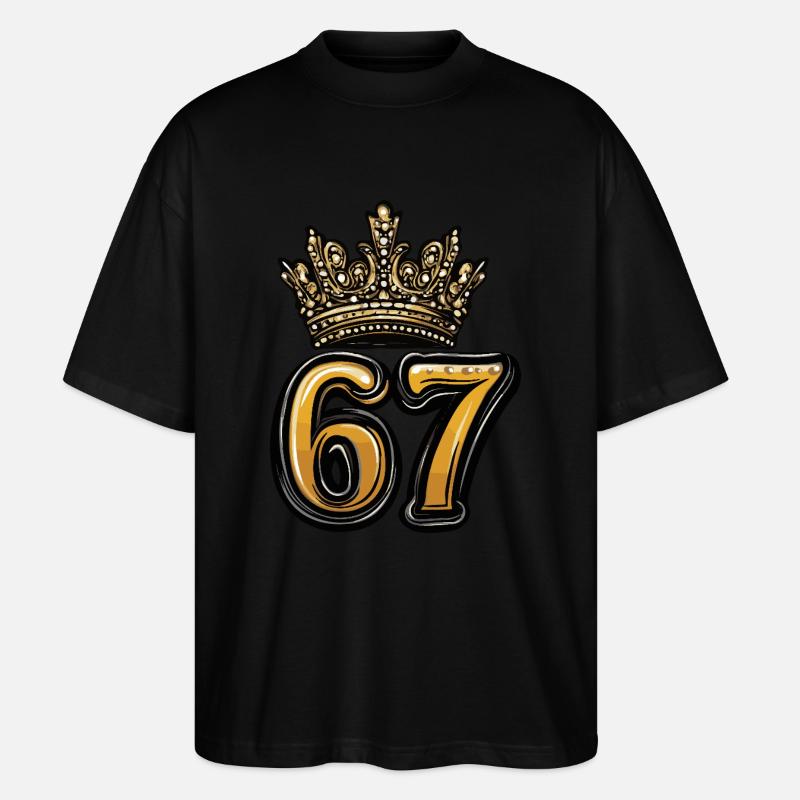 67 Zahl Krone - Stanley/Stella Oversized Unisex Bio T-Shirt Blaster 2.0 - Schwarz