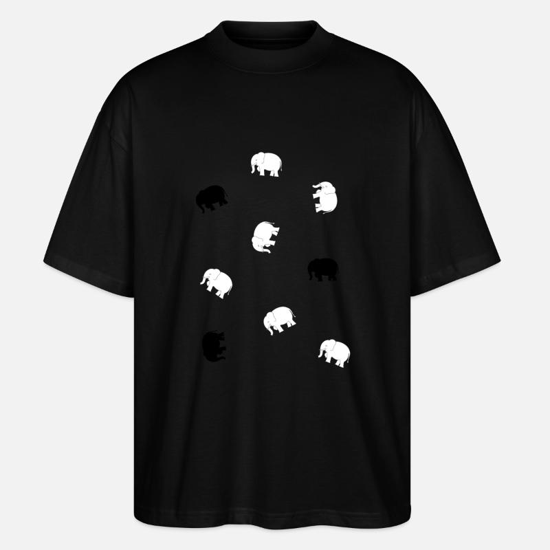 Petits éléphants - T-shirt bio Blaster 2.0 coupe oversize Stanley/Stella Unisexe - noir