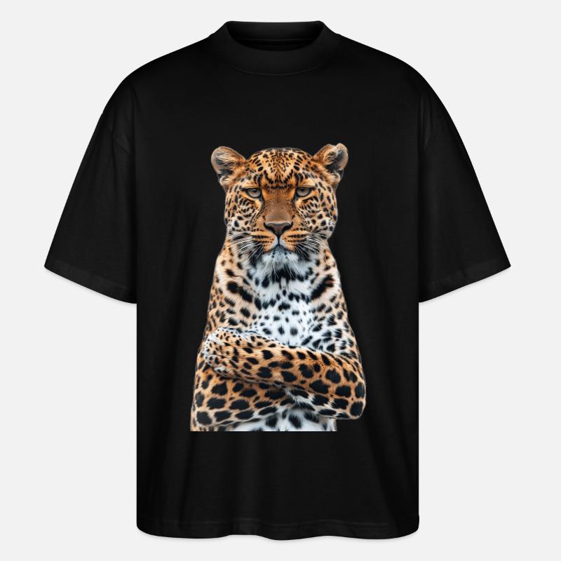 Léopard - T-shirt bio Blaster 2.0 coupe oversize Stanley/Stella Unisexe - noir