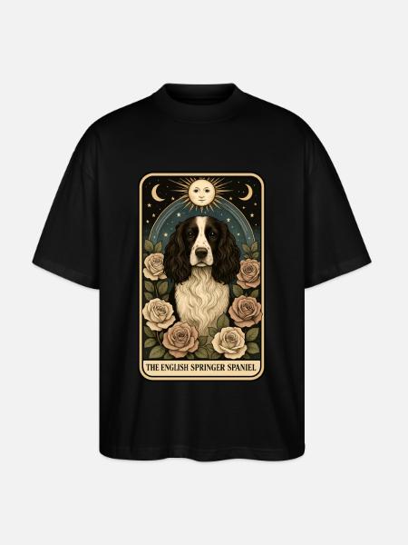 Englischer Springer Spaniel - Stanley/Stella Oversized Unisex Bio T-Shirt Blaster 2.0 - Schwarz