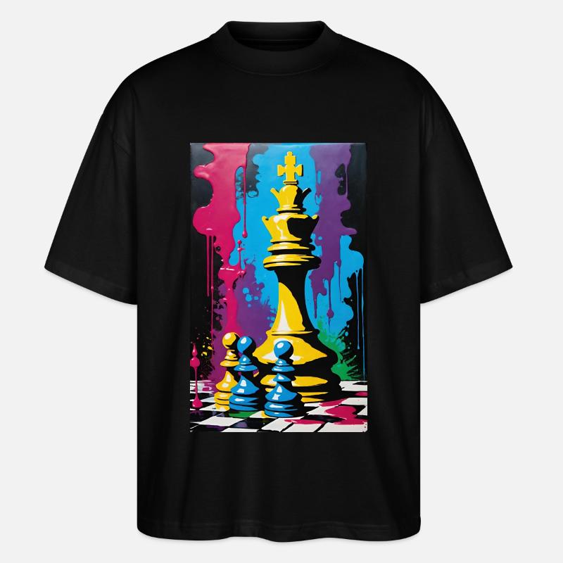 Échecs | Pièce d’échecs | Joueur d’échecs - T-shirt bio Blaster 2.0 coupe oversize Stanley/Stella Unisexe - noir