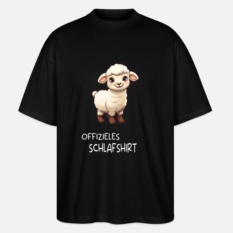 Werner das Schaf Schlafshirt - Stanley/Stella Oversized Unisex Bio T-Shirt Blaster 2.0 - Schwarz