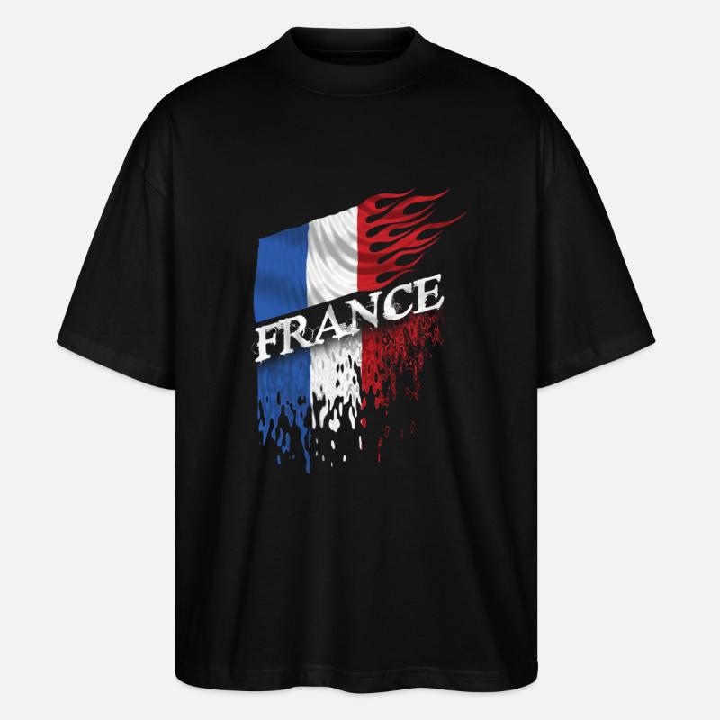 Frankreichflagge - Stanley/Stella Oversized Unisex Bio T-Shirt Blaster 2.0 - Schwarz