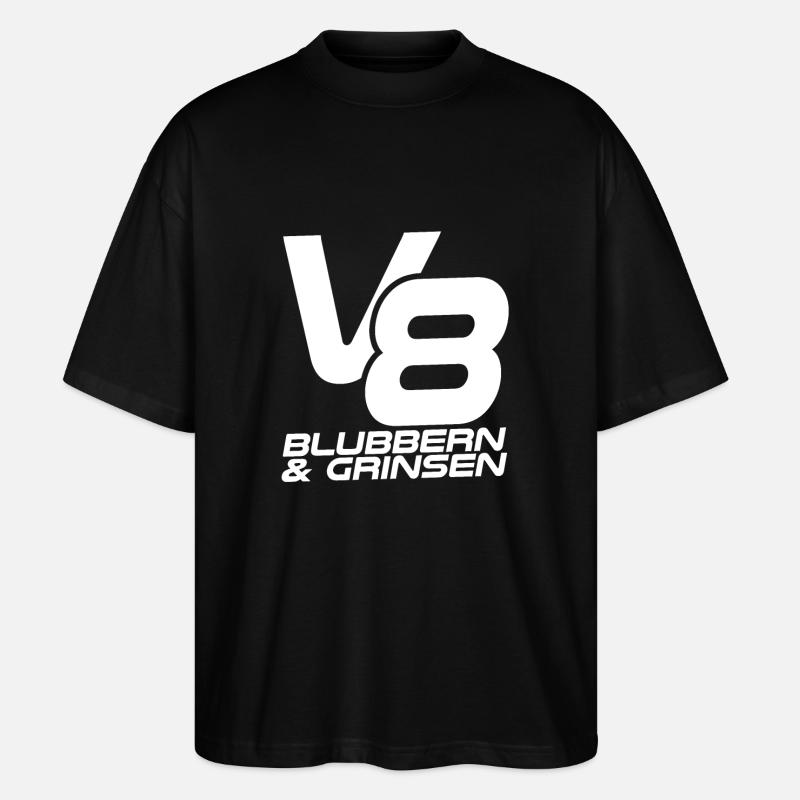 V8 - Blubbern & Grinsen - Stanley/Stella Oversized Unisex Bio T-Shirt Blaster 2.0 - Schwarz