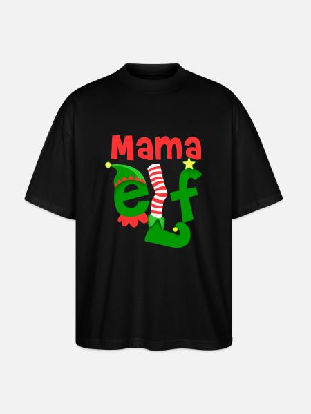 Mama Elf - Stanley/Stella Oversized Unisex Organic T-shirt Blaster 2.0 - black