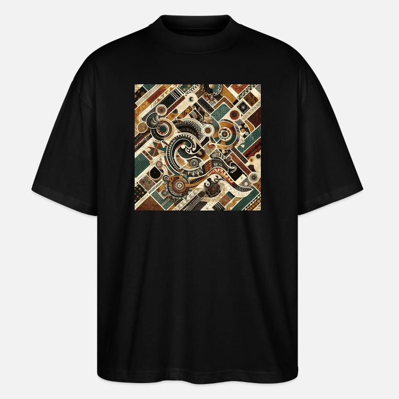 Afro Style Unique Patterns - Stanley/Stella Oversized Unisex Organic T-shirt Blaster 2.0 - black