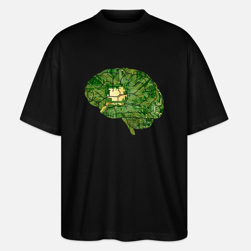 Brain - Computer Board - Artificial Intelligence - Stanley/Stella Oversized Unisex Organic T-shirt Blaster 2.0 - black